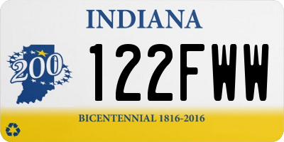 IN license plate 122FWW
