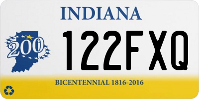 IN license plate 122FXQ