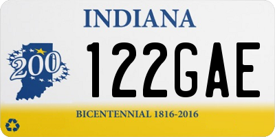 IN license plate 122GAE