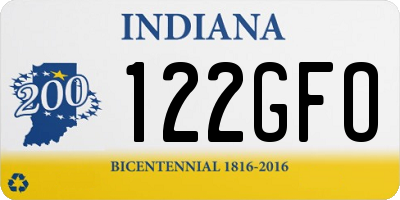 IN license plate 122GFO