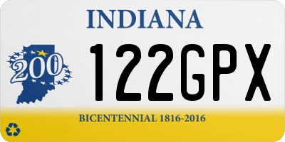 IN license plate 122GPX