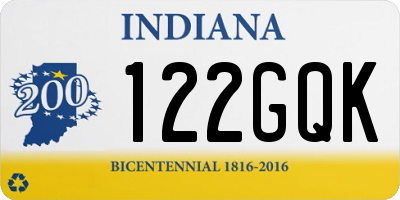 IN license plate 122GQK