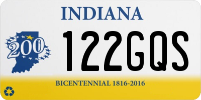 IN license plate 122GQS