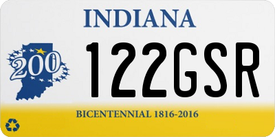 IN license plate 122GSR