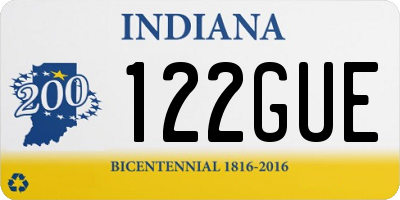 IN license plate 122GUE