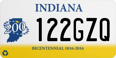 IN license plate 122GZQ