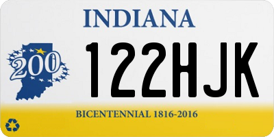 IN license plate 122HJK