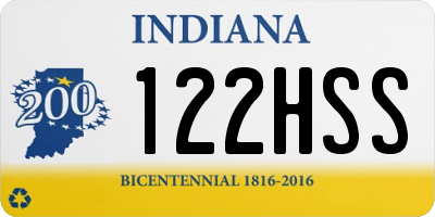 IN license plate 122HSS