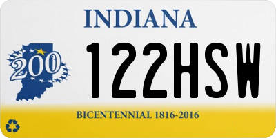 IN license plate 122HSW