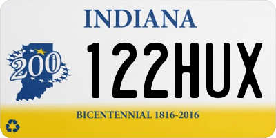 IN license plate 122HUX