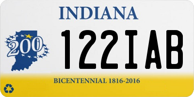 IN license plate 122IAB