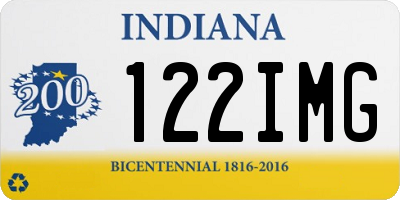 IN license plate 122IMG
