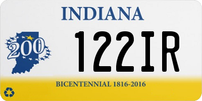 IN license plate 122IR