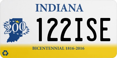 IN license plate 122ISE