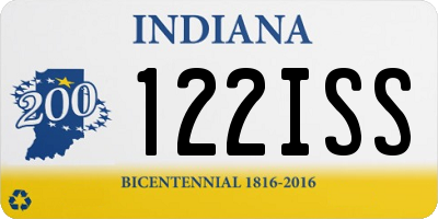 IN license plate 122ISS
