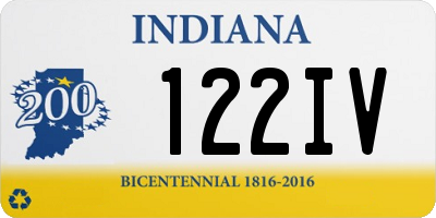 IN license plate 122IV
