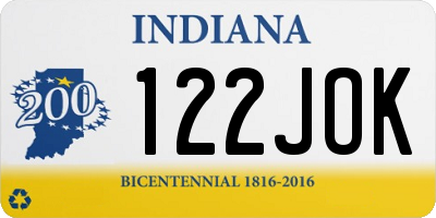 IN license plate 122JOK