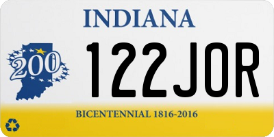 IN license plate 122JOR