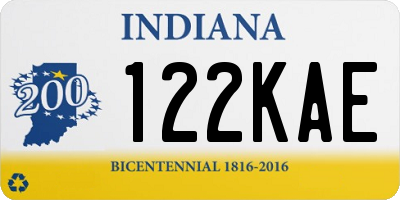IN license plate 122KAE