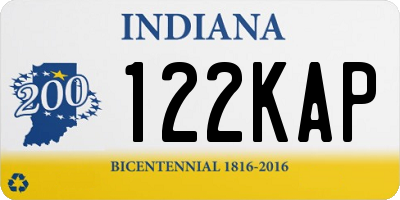 IN license plate 122KAP