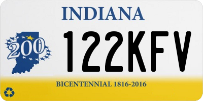 IN license plate 122KFV