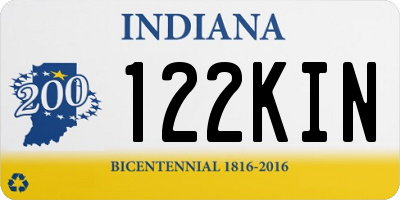 IN license plate 122KIN