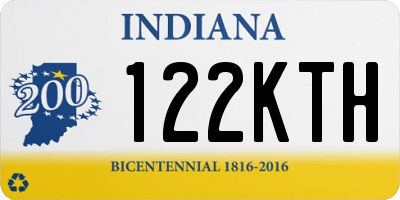 IN license plate 122KTH