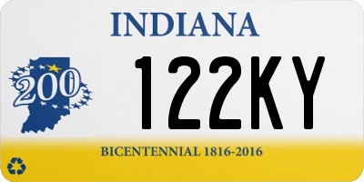 IN license plate 122KY