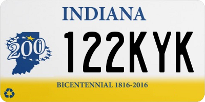 IN license plate 122KYK