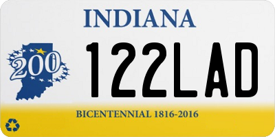 IN license plate 122LAD