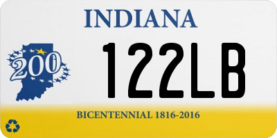 IN license plate 122LB