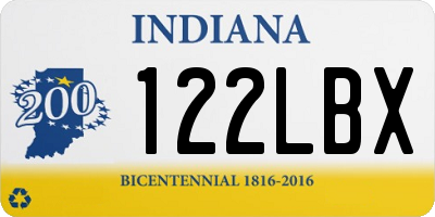 IN license plate 122LBX