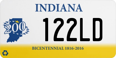IN license plate 122LD