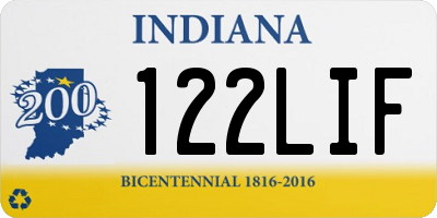 IN license plate 122LIF