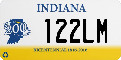 IN license plate 122LM