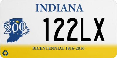 IN license plate 122LX