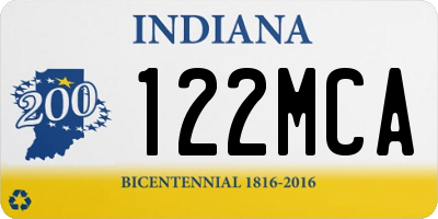 IN license plate 122MCA