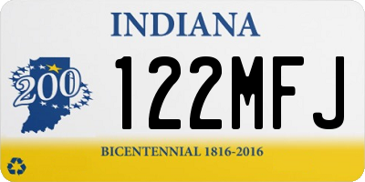 IN license plate 122MFJ