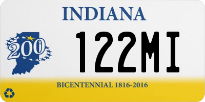 IN license plate 122MI