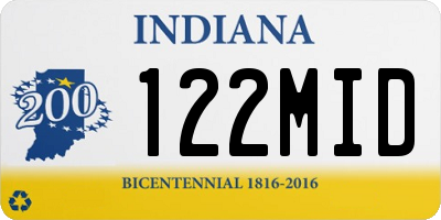 IN license plate 122MID