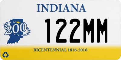 IN license plate 122MM