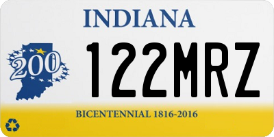 IN license plate 122MRZ