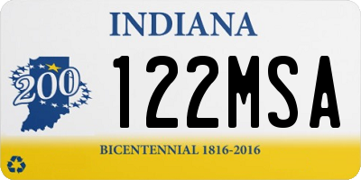 IN license plate 122MSA