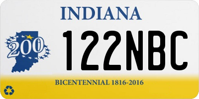IN license plate 122NBC