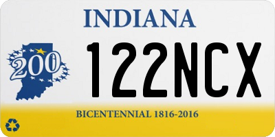 IN license plate 122NCX
