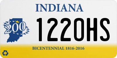 IN license plate 122OHS
