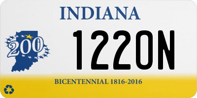 IN license plate 122ON