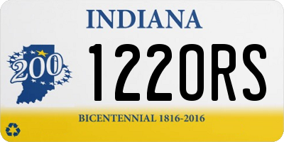 IN license plate 122ORS