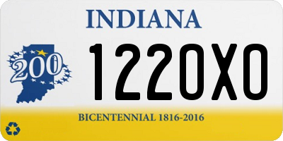 IN license plate 122OXO