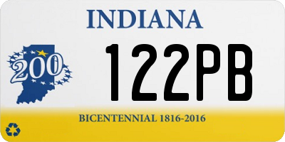 IN license plate 122PB